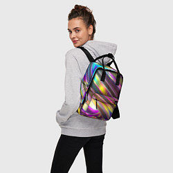 Рюкзак женский Неоновый скрученный металл разноцветный, цвет: 3D-принт — фото 2