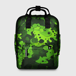 Рюкзак женский Яркий неоновый зеленый камуфляж, цвет: 3D-принт