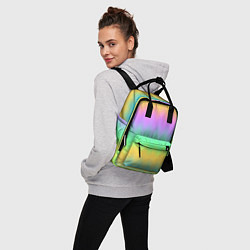 Рюкзак женский Мягкие неоновые зигзаги, цвет: 3D-принт — фото 2