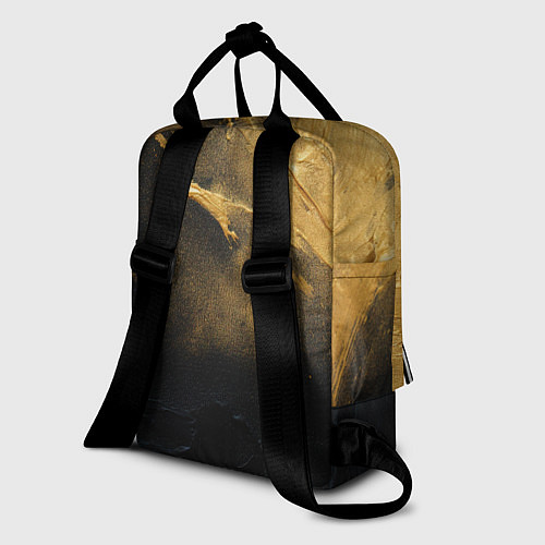 Женский рюкзак Золотое напыление на черном / 3D-принт – фото 2
