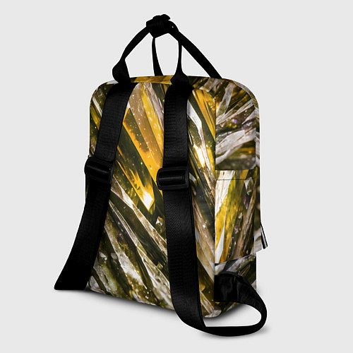 Женский рюкзак Драгоценные кристаллы жёлтые / 3D-принт – фото 2