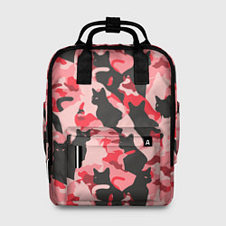 Женский рюкзак Розовый камуфляж из котов