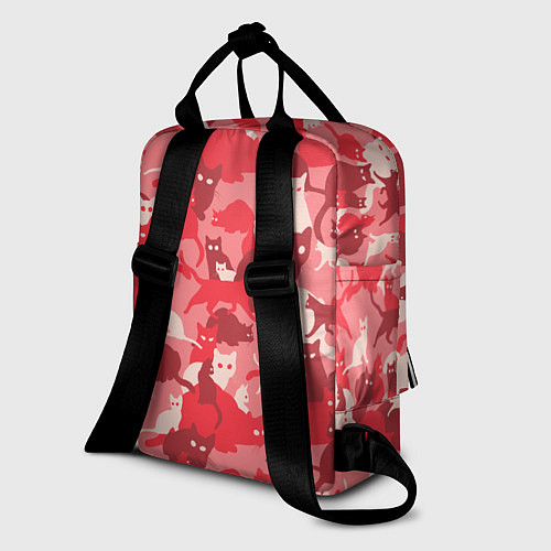 Женский рюкзак Розовый кошачий комуфляж / 3D-принт – фото 2