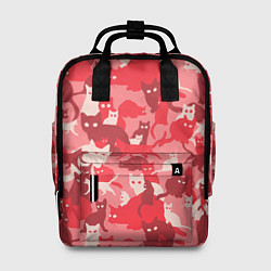 Женский рюкзак Розовый кошачий комуфляж