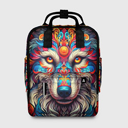 Женский рюкзак Красочный волк