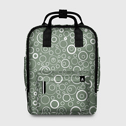Женский рюкзак Серо-зелёный паттерн пузырьки