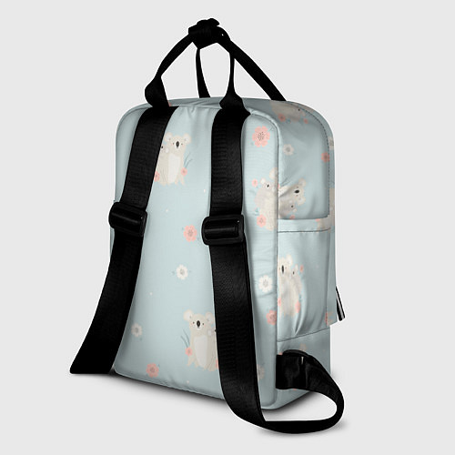 Женский рюкзак Коалы и цветы / 3D-принт – фото 2