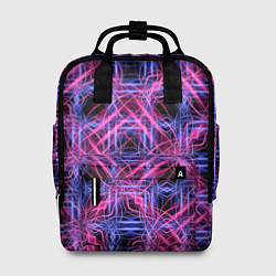 Рюкзак женский Розово-фиолетовые светящиеся переплетения, цвет: 3D-принт