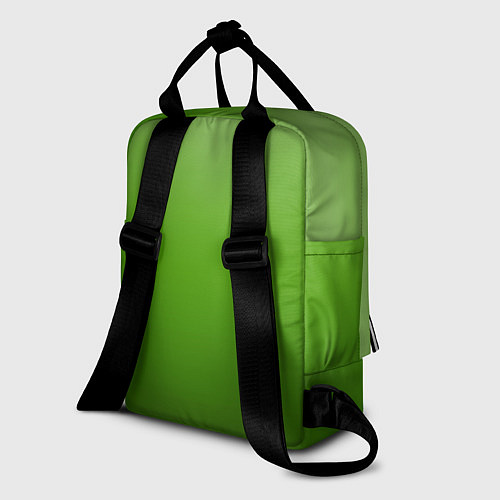 Женский рюкзак Градиент яблочный зелёный / 3D-принт – фото 2