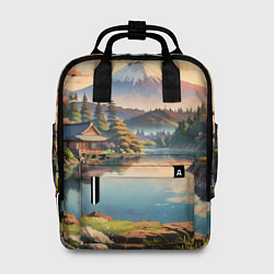 Рюкзак женский Спокойный рассвет над японским горизонтом, цвет: 3D-принт