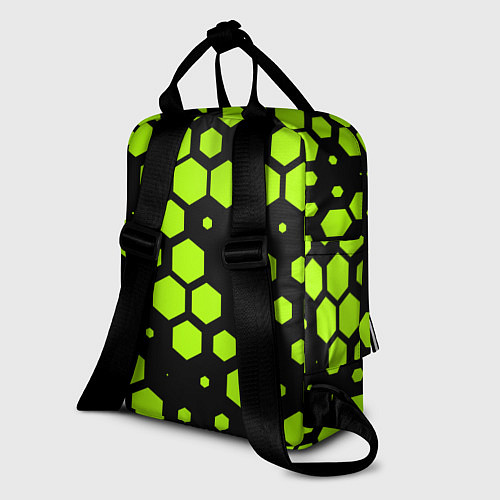 Женский рюкзак Зеленые соты киберпанк / 3D-принт – фото 2