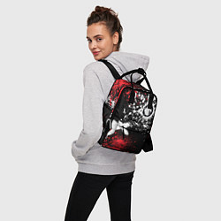 Рюкзак женский Дракон уроборос на фоне брызг красок и граффити, цвет: 3D-принт — фото 2