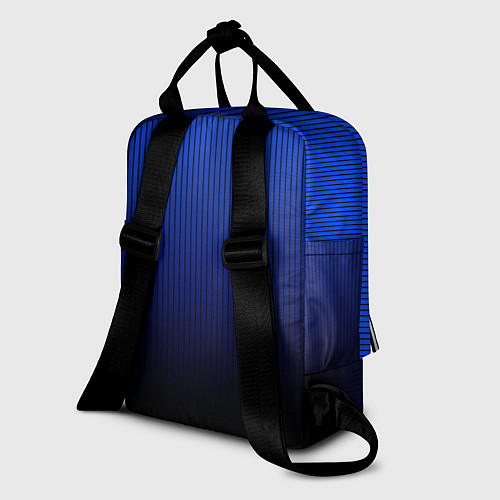 Женский рюкзак Полосатый градиент сине-чёрный / 3D-принт – фото 2