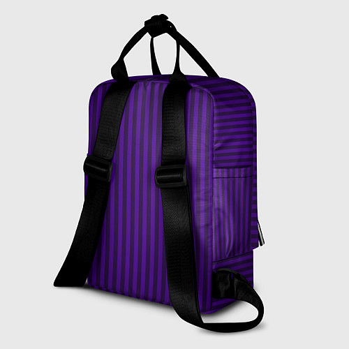 Женский рюкзак Яркий фиолетовый в полоску / 3D-принт – фото 2