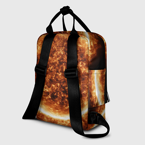 Женский рюкзак Пылающее солнце крупным планом / 3D-принт – фото 2