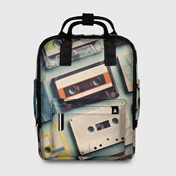 Рюкзак женский Ретро аудио кассеты, цвет: 3D-принт