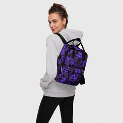 Рюкзак женский Узор анархия фиолетовый, цвет: 3D-принт — фото 2