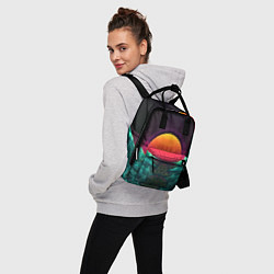 Рюкзак женский Пиксельный ретро закат, цвет: 3D-принт — фото 2