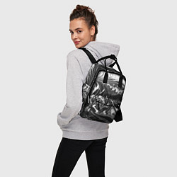 Рюкзак женский Абстрактный мрамор монохром, цвет: 3D-принт — фото 2