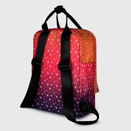 Женский рюкзак Градиент оранжево-фиолетовый со звёздочками / 3D-принт – фото 2