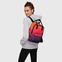 Рюкзак женский Градиент оранжево-фиолетовый со звёздочками, цвет: 3D-принт — фото 2