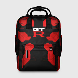 Рюкзак женский Nissan GTR - Cyber red, цвет: 3D-принт