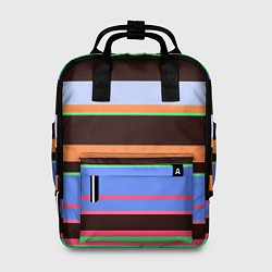 Рюкзак женский Разноцветный полосатый, цвет: 3D-принт
