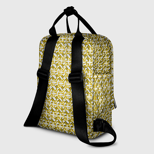 Женский рюкзак Белые плюсики на жёлтом фоне / 3D-принт – фото 2