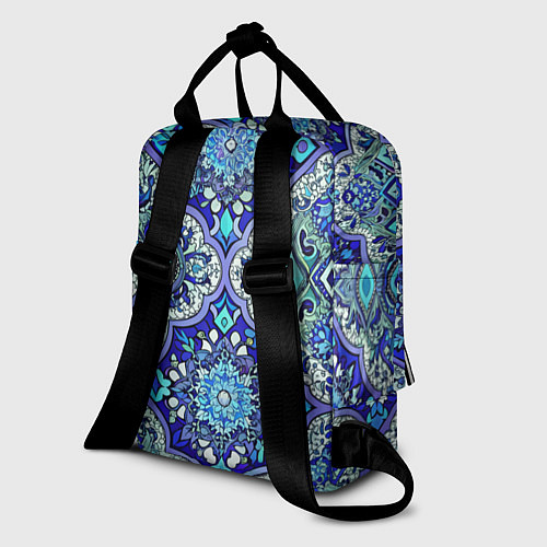Женский рюкзак Сине - голубые узоры / 3D-принт – фото 2