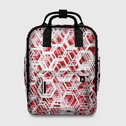 Рюкзак женский Хаотичный гексагональный каркас в красном тумане, цвет: 3D-принт