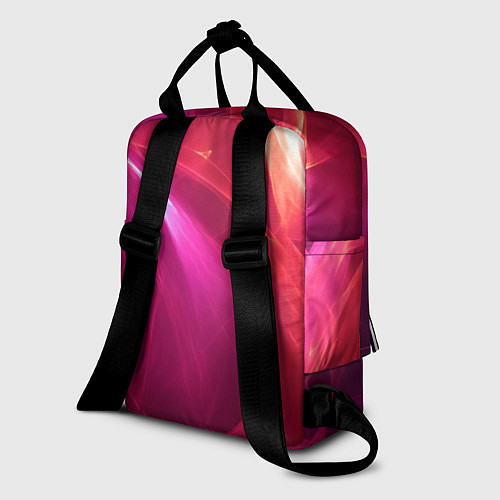 Женский рюкзак Красно-розовый энергетический хаос волн / 3D-принт – фото 2