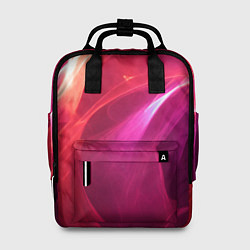 Рюкзак женский Красно-розовый энергетический хаос волн, цвет: 3D-принт