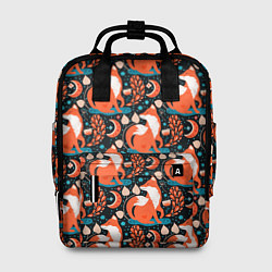 Женский рюкзак Разноцветный орнамент лисы паттерном