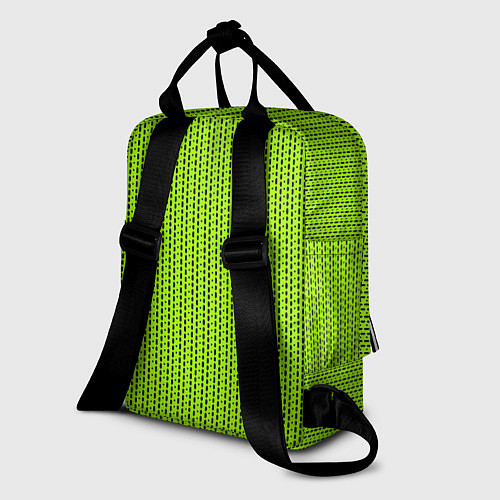 Женский рюкзак Ярко-зелёный в маленькие чёрные полоски / 3D-принт – фото 2
