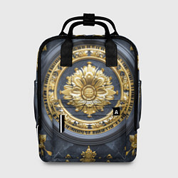 Рюкзак женский Объемные золотые классические узоры, цвет: 3D-принт