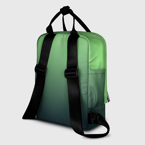 Женский рюкзак Градиент зелёный в синий / 3D-принт – фото 2