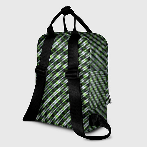Женский рюкзак Чёрно-зелёный текстурированные полосы / 3D-принт – фото 2