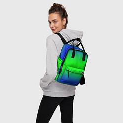 Рюкзак женский Зелёный градиент текстура, цвет: 3D-принт — фото 2