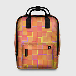 Рюкзак женский Россыпь оранжевых квадратов, цвет: 3D-принт