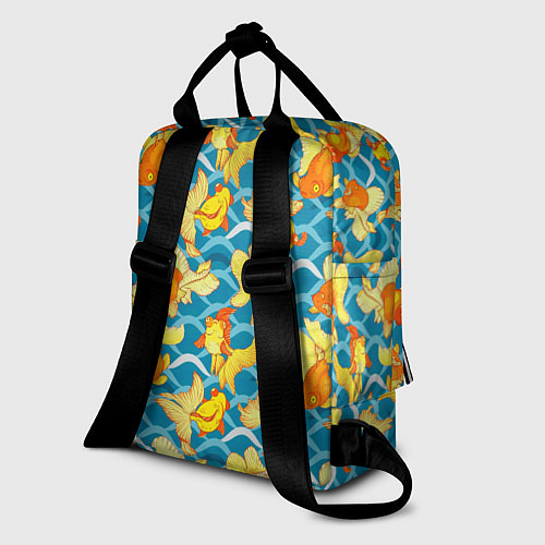 Женский рюкзак Разноцветные золотые рыбки / 3D-принт – фото 2