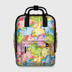 Рюкзак женский Разноцветные единороги, цвет: 3D-принт