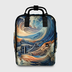 Рюкзак женский Джинсовый шторм - нейросеть, цвет: 3D-принт