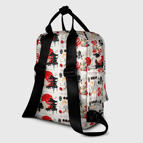 Женский рюкзак Японские символы и элементы культуры / 3D-принт – фото 2