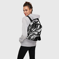 Рюкзак женский Чёрно-белая абстракция: нейросеть, цвет: 3D-принт — фото 2