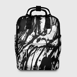 Рюкзак женский Чёрно-белая абстракция: нейросеть, цвет: 3D-принт