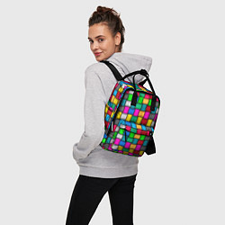 Рюкзак женский Разноцветное переплетение, цвет: 3D-принт — фото 2