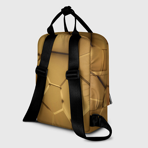 Женский рюкзак Золотые неоновые плиты в разломе / 3D-принт – фото 2