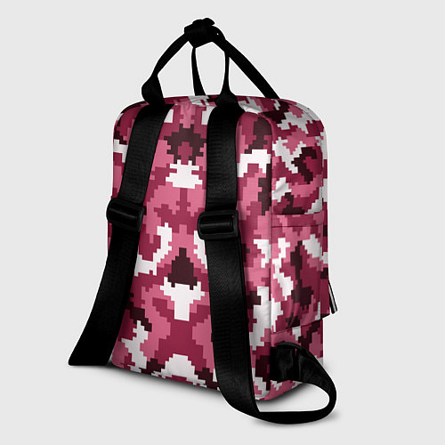 Женский рюкзак Розовые пиксели камуфляж / 3D-принт – фото 2