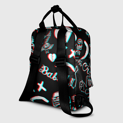 Женский рюкзак Lil Peep logo glitch / 3D-принт – фото 2