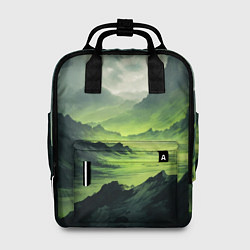 Рюкзак женский Ядовитая горная местность - токсичная кислотная до, цвет: 3D-принт